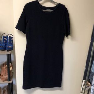 Navy pull on midi dress S